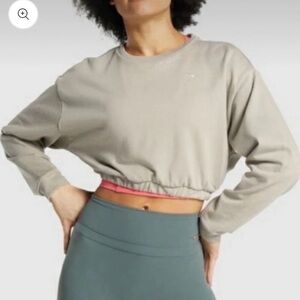 Gymshark Whitney Simmons Beige Cropped Sweatshirt sz xs
